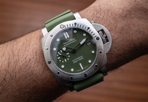 panerai armband grün|Panerai Submersible Verde Militare 42mm Green Dial Green..